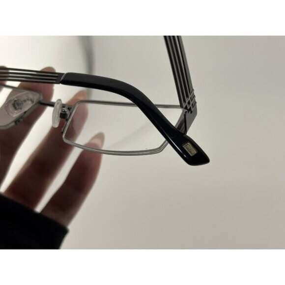 Fusion - 47-18-135 F328 COL1 Black & Silver Geometric Rectangle Glasses Frames - Picture 3 of 8